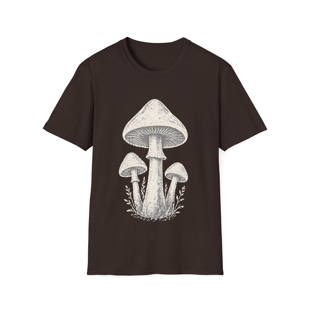 Minimal Linocut Mushroom T-shirt