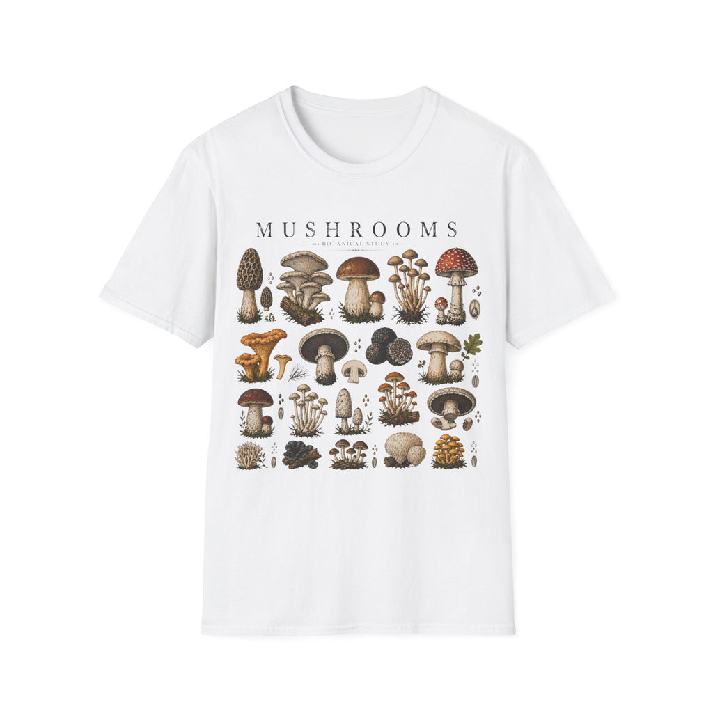 Mushroom Botanical Illustration T-shirt
