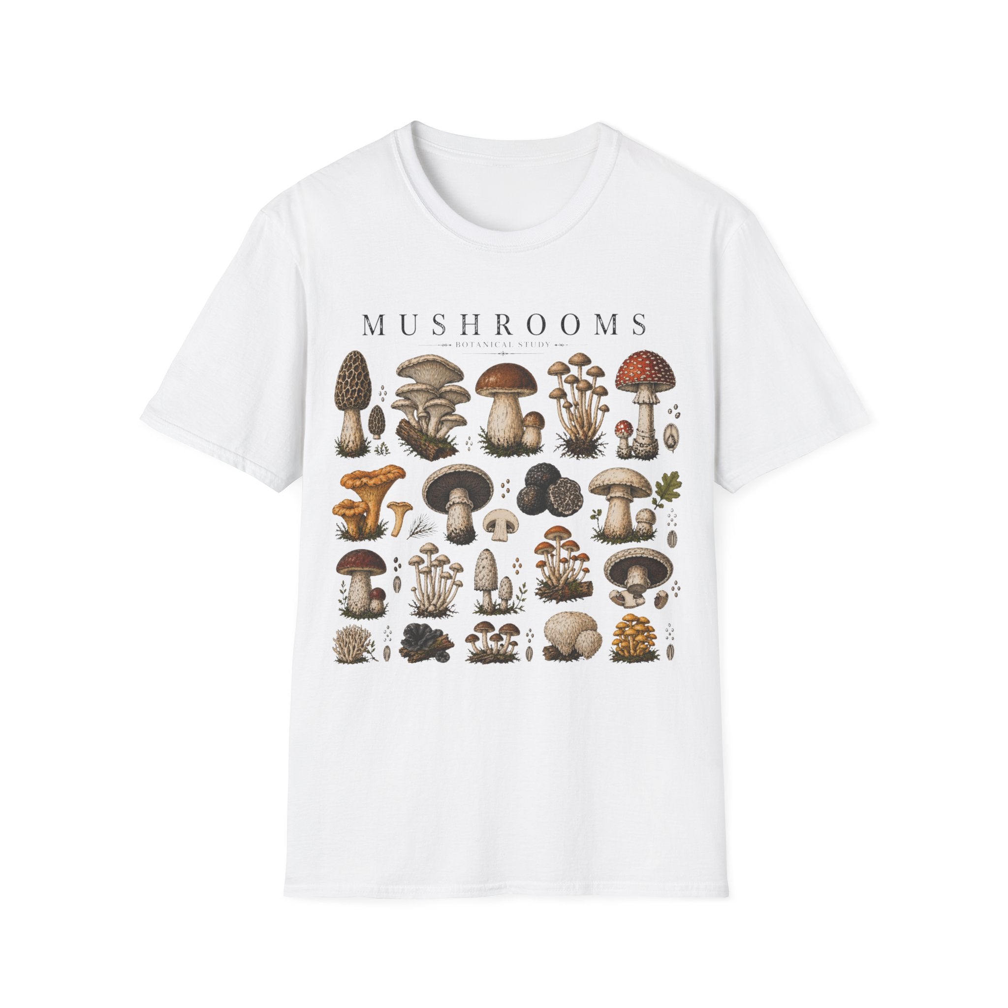 Mushroom Botanical Illustration T-shirt