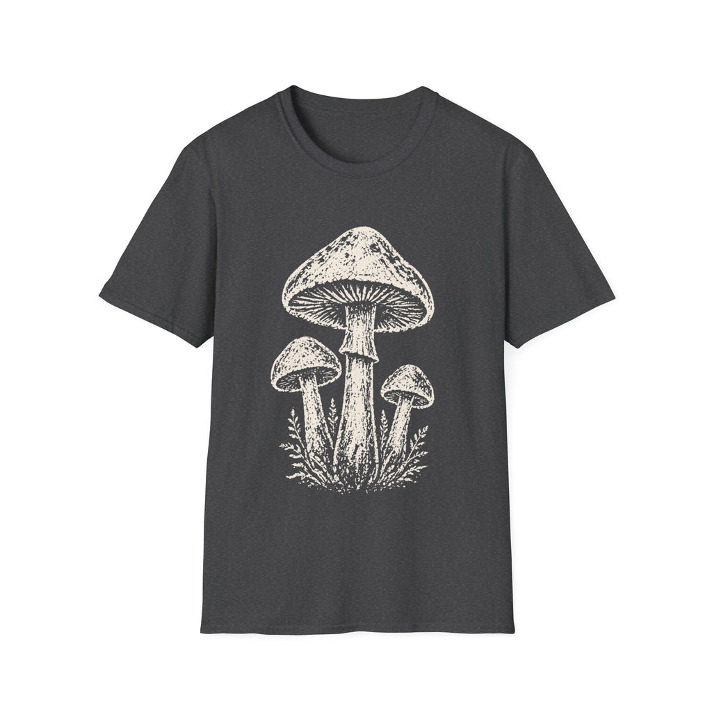 Minimal Linocut Mushroom #2 T-shirt