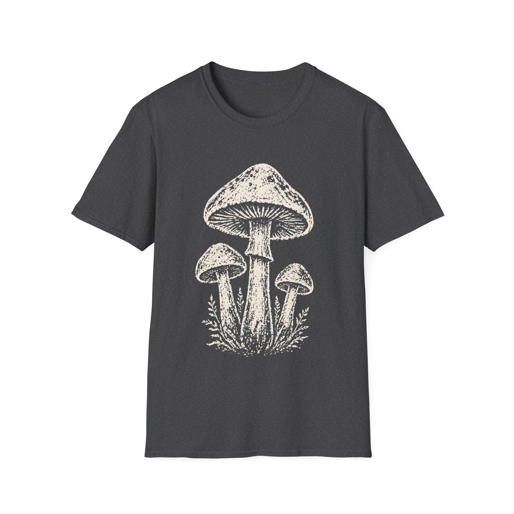 Minimal Linocut Mushroom #2 T-shirt