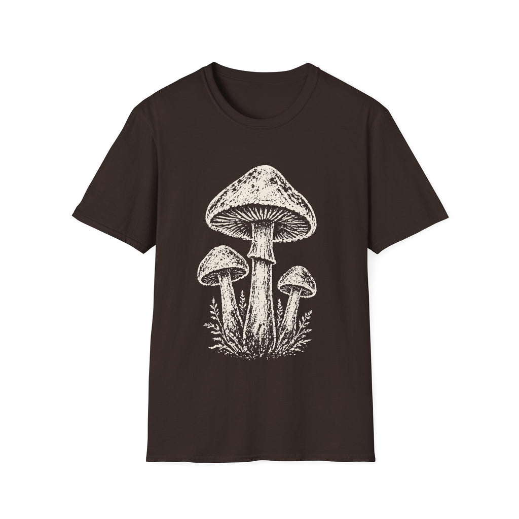 Minimal Linocut Mushroom #2 T-shirt