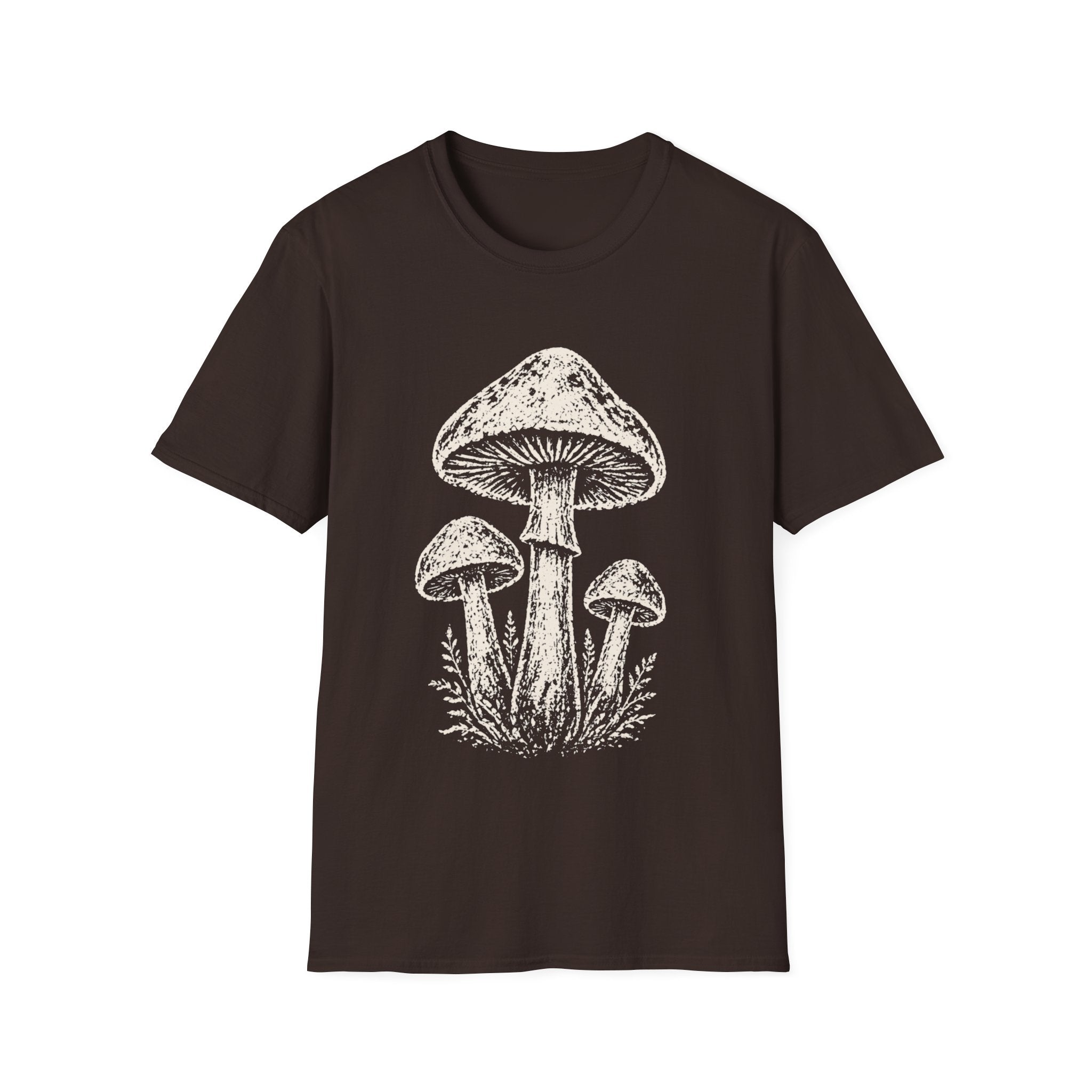 Minimal Linocut Mushroom #2 T-shirt