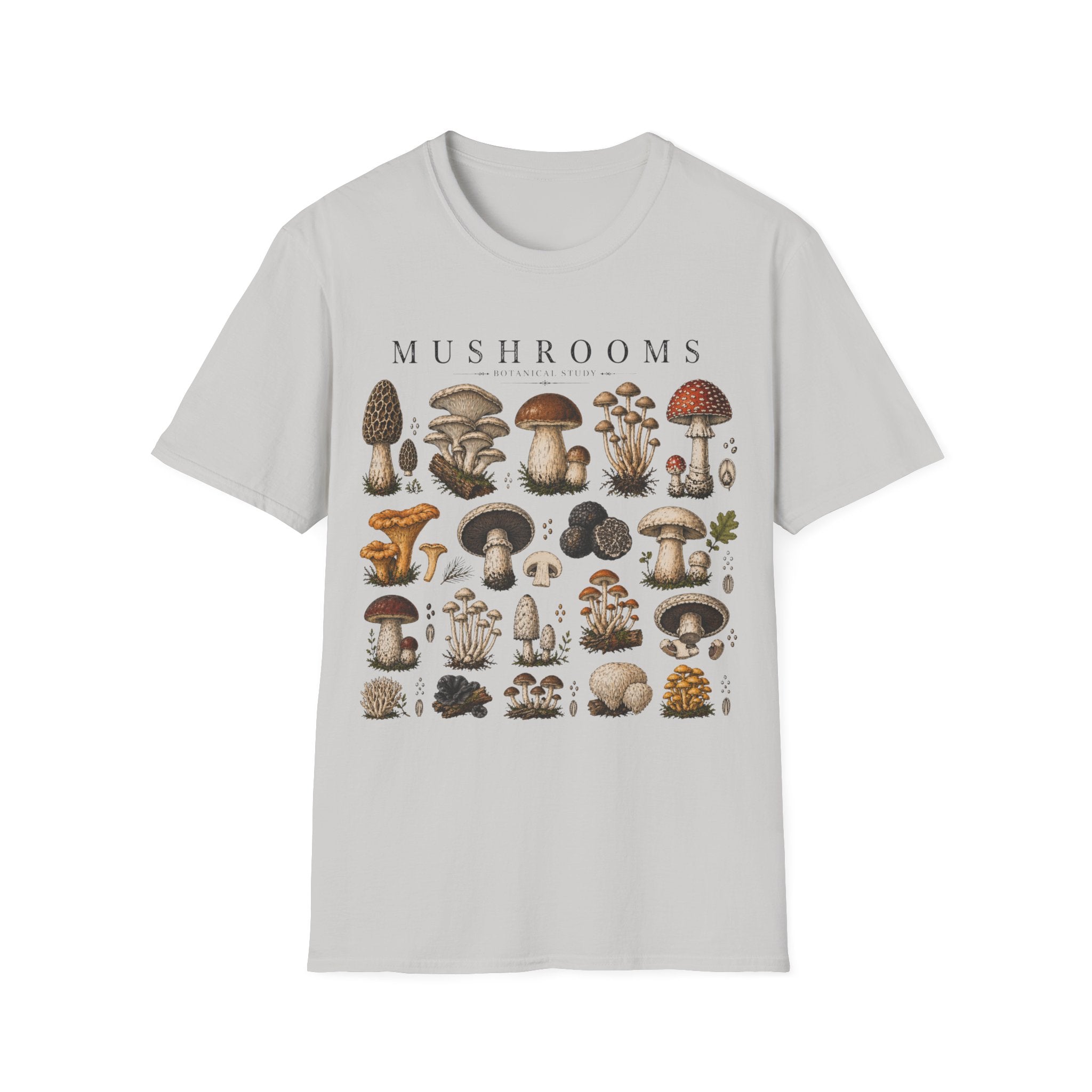 Mushroom Botanical Illustration T-shirt