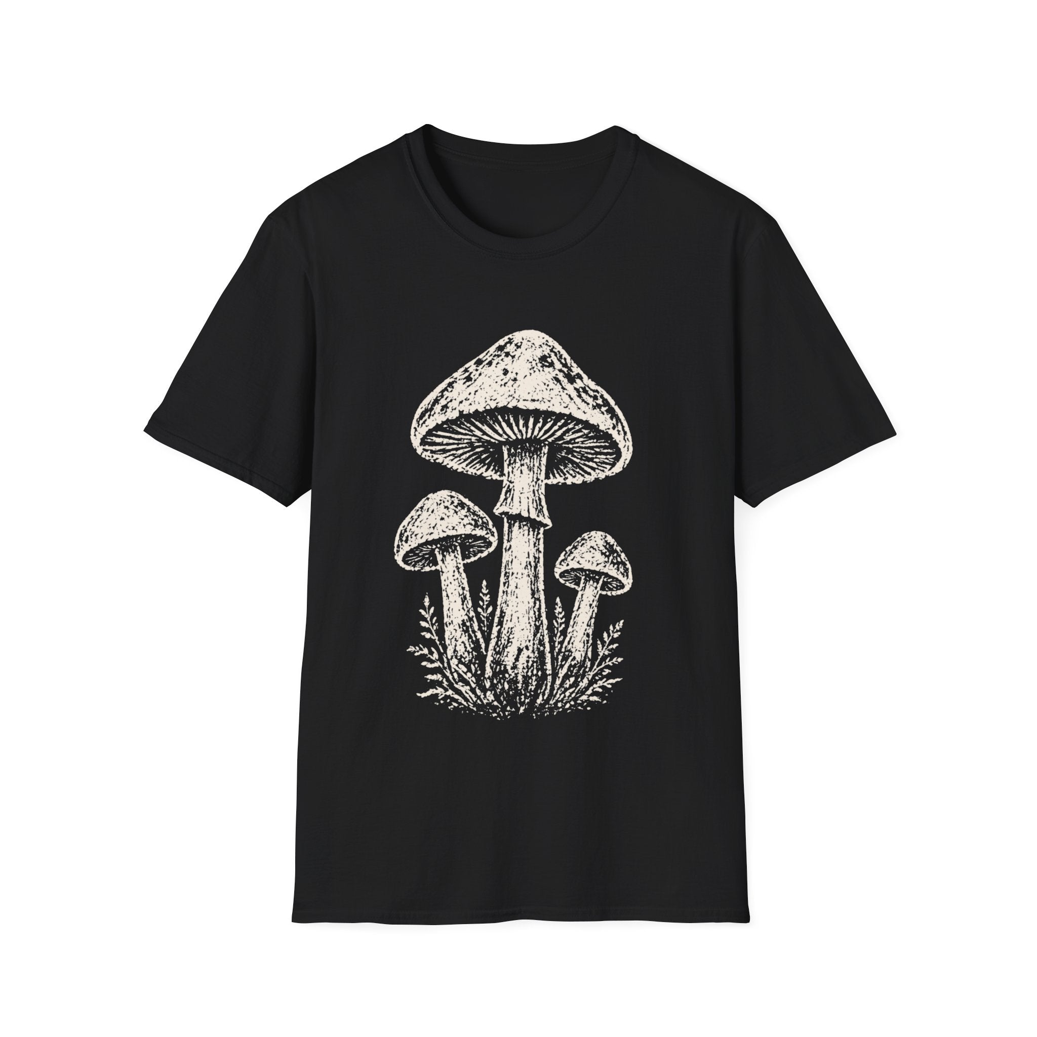 Minimal Linocut Mushroom #2 T-shirt