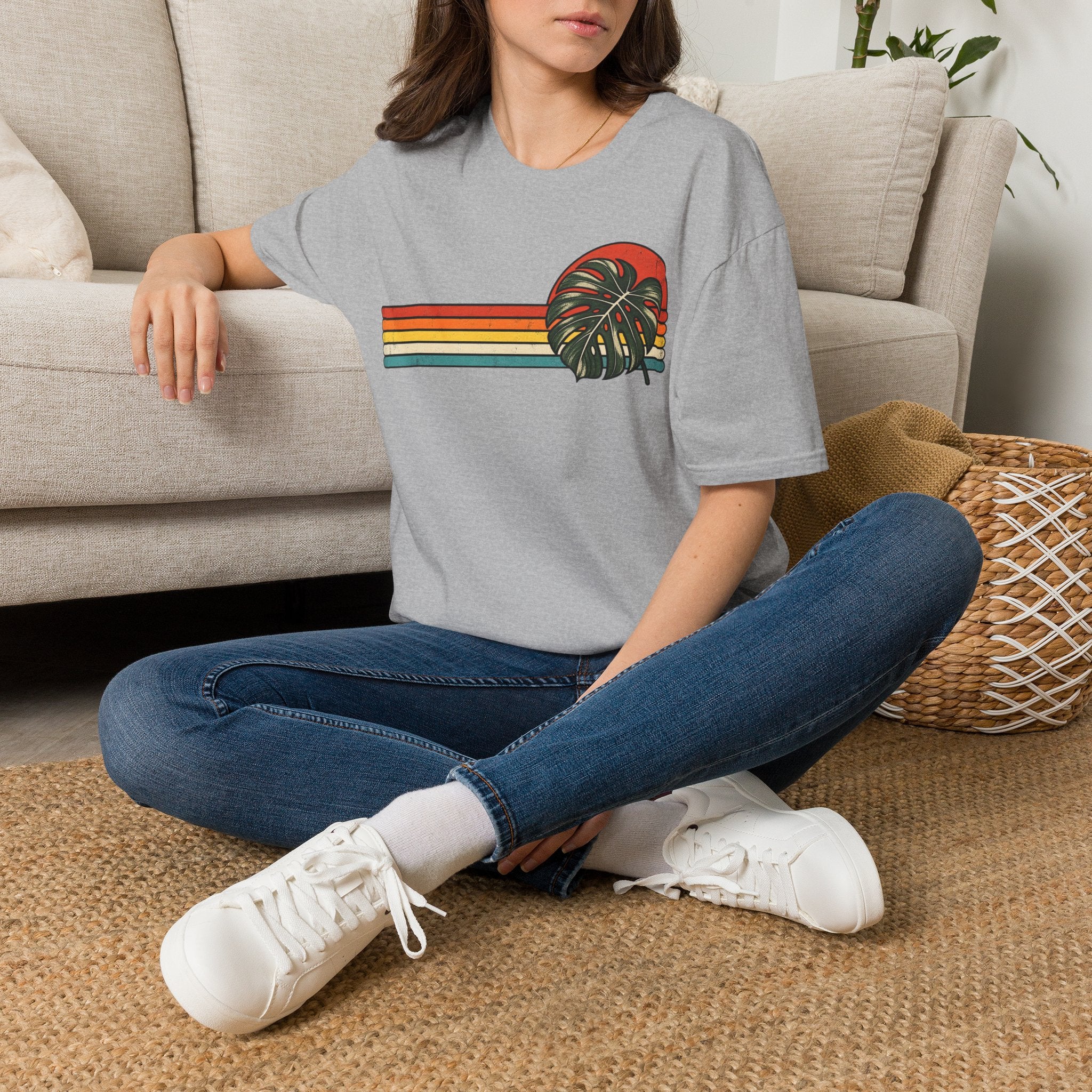 Retro Monstera Leaf T-shirt
