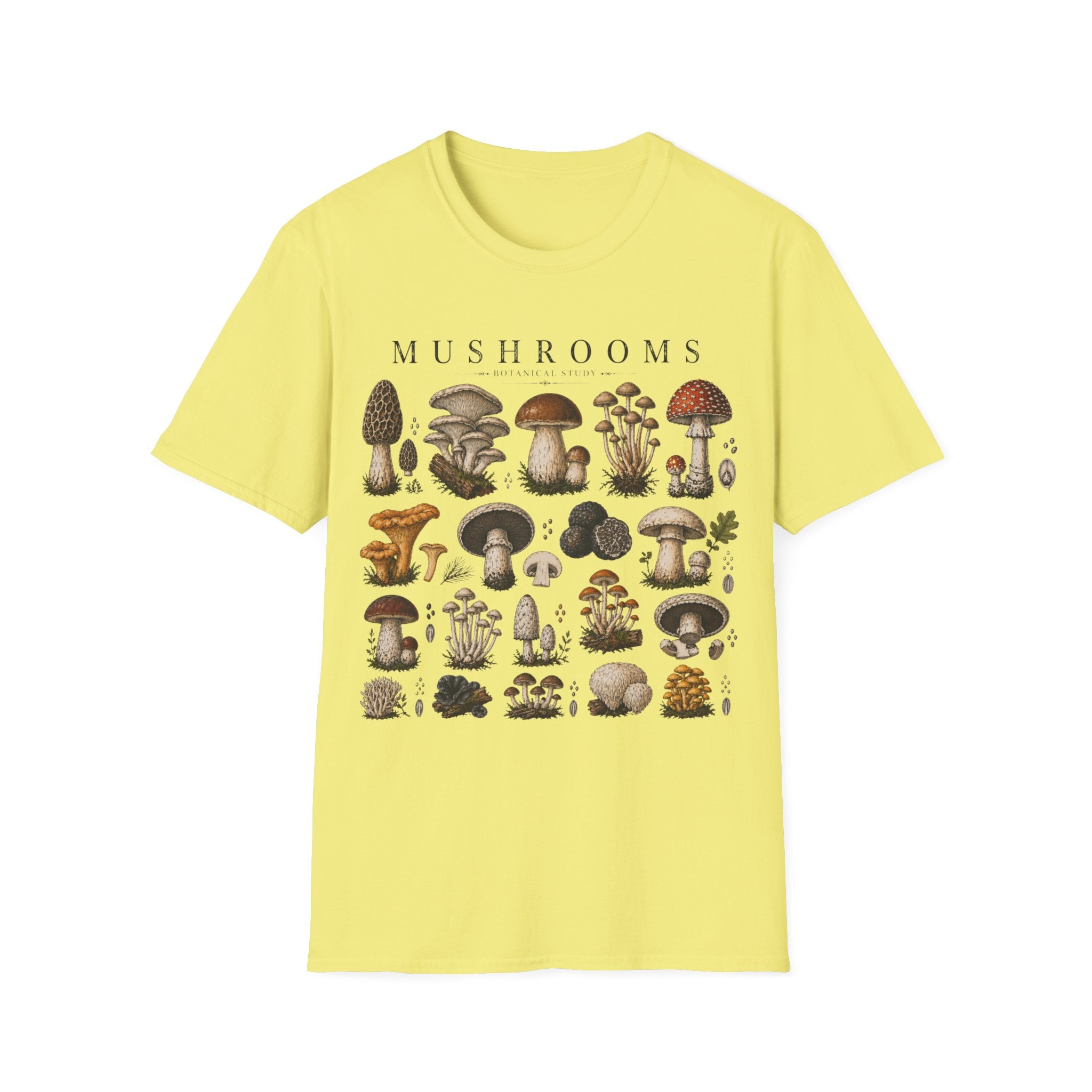 Mushroom Botanical Illustration T-shirt
