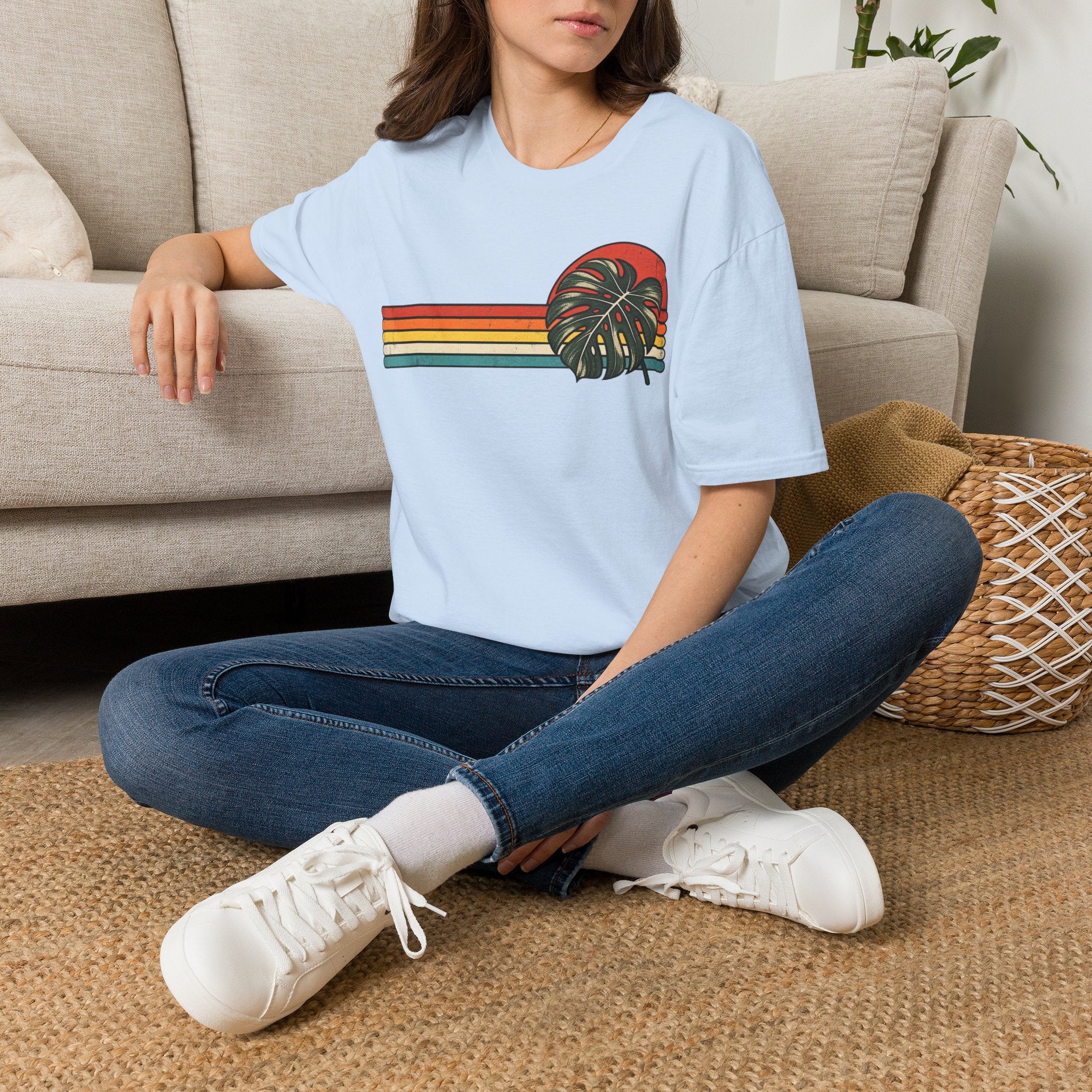 Retro Monstera Leaf T-shirt
