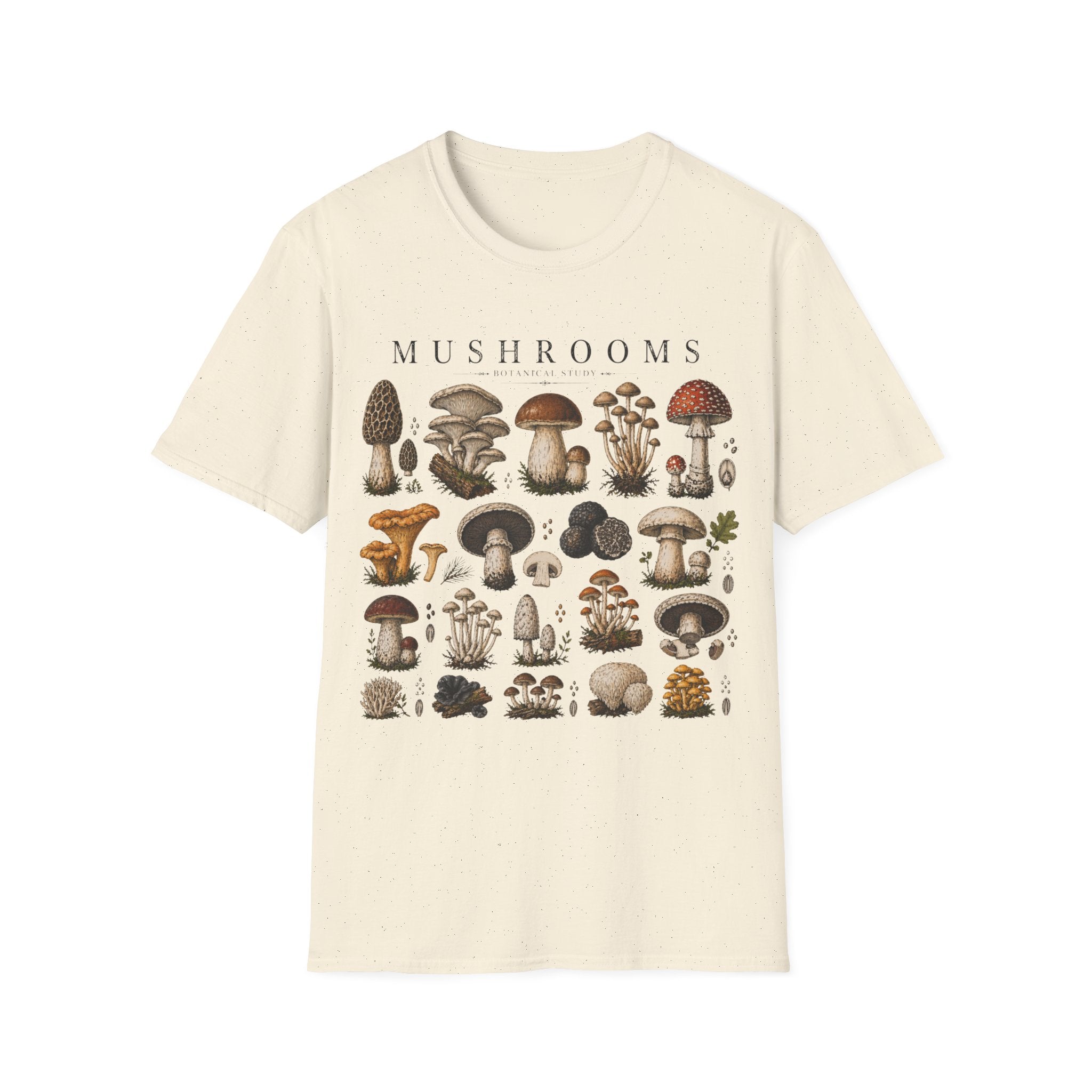 Mushroom Botanical Illustration T-shirt