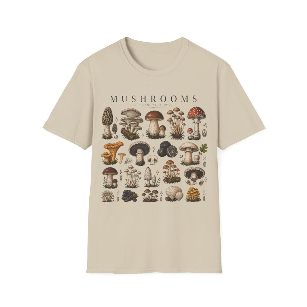 Mushroom Botanical Illustration T-shirt