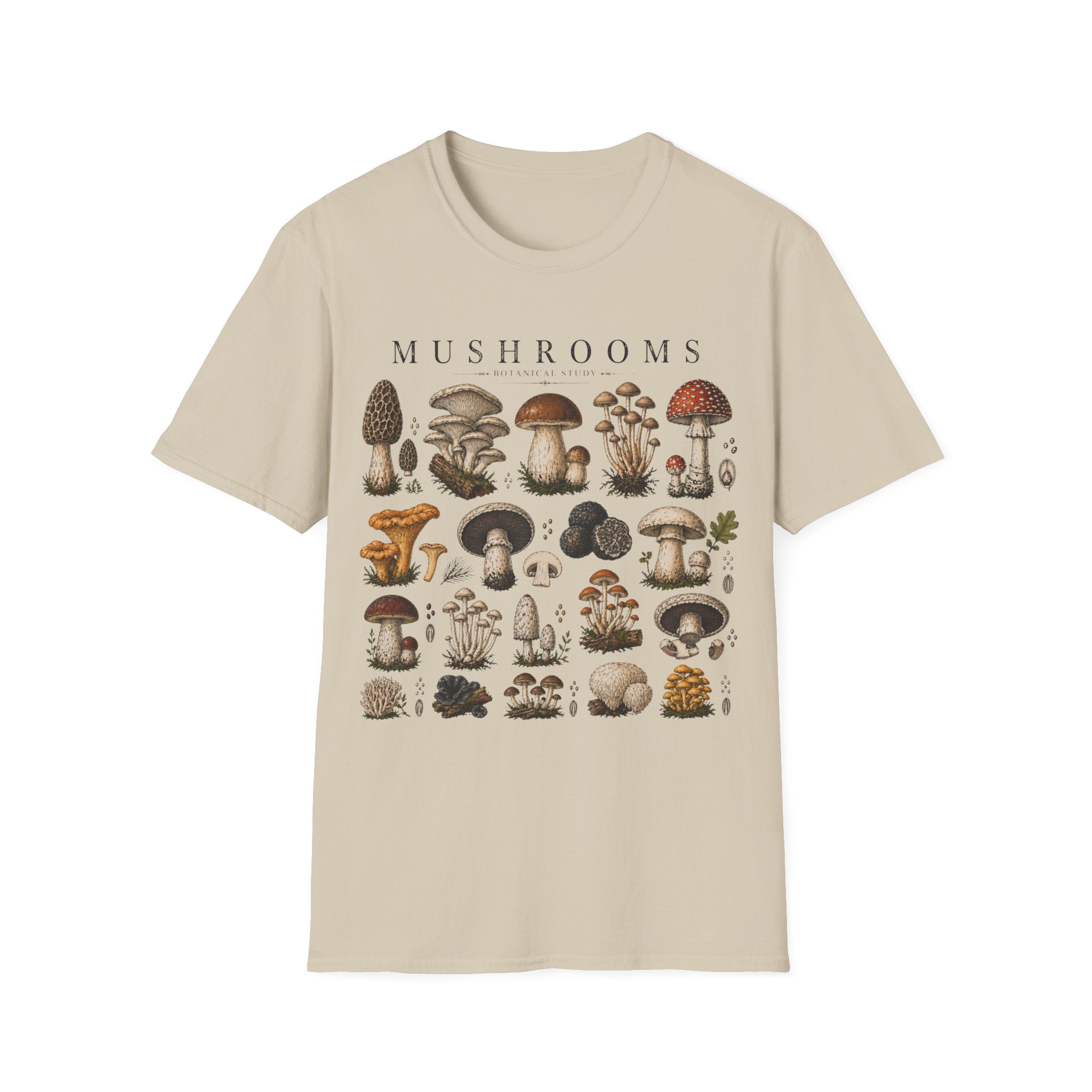 Mushroom Botanical Illustration T-shirt