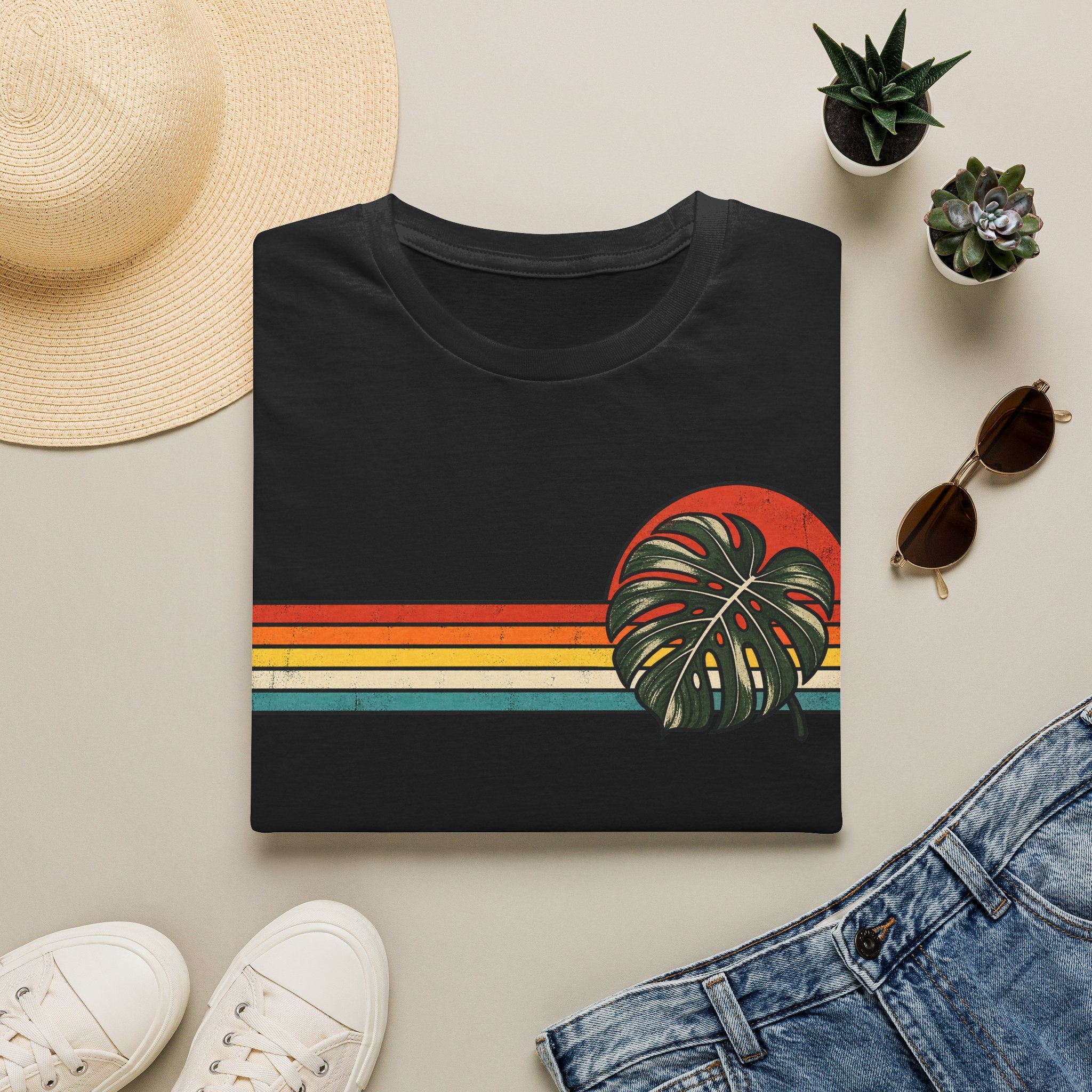 Retro Monstera Leaf T-shirt