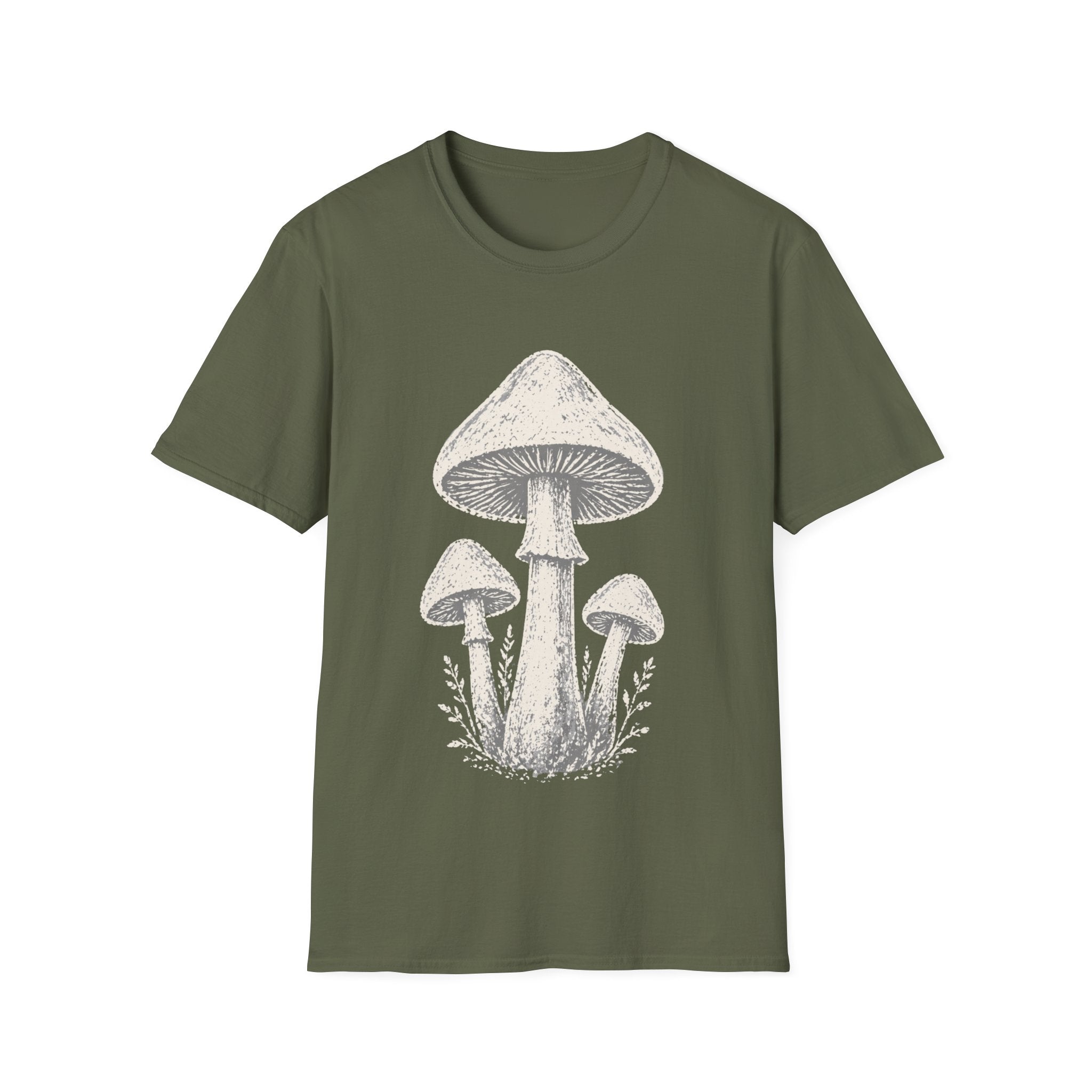 Minimal Linocut Mushroom T-shirt