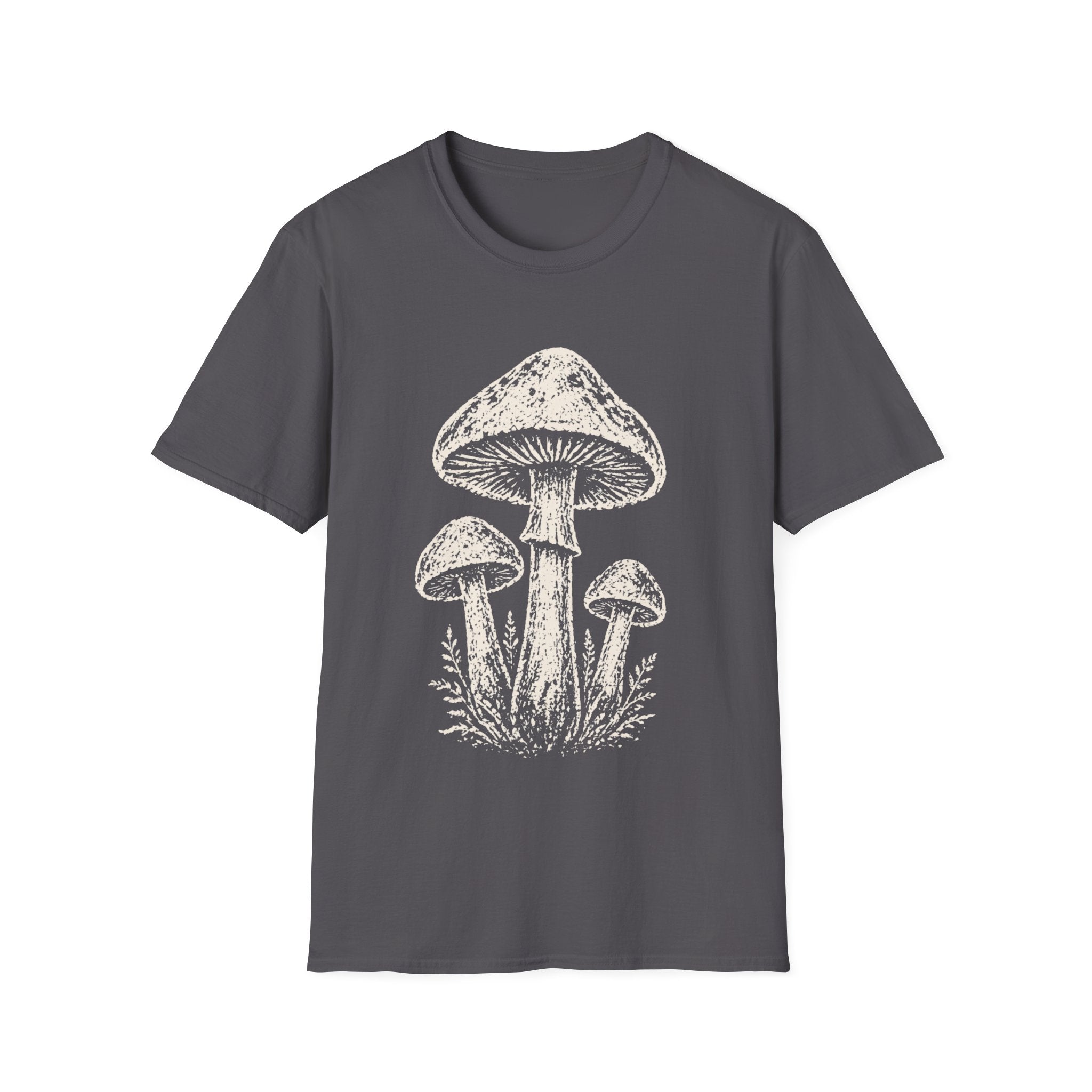 Minimal Linocut Mushroom #2 T-shirt