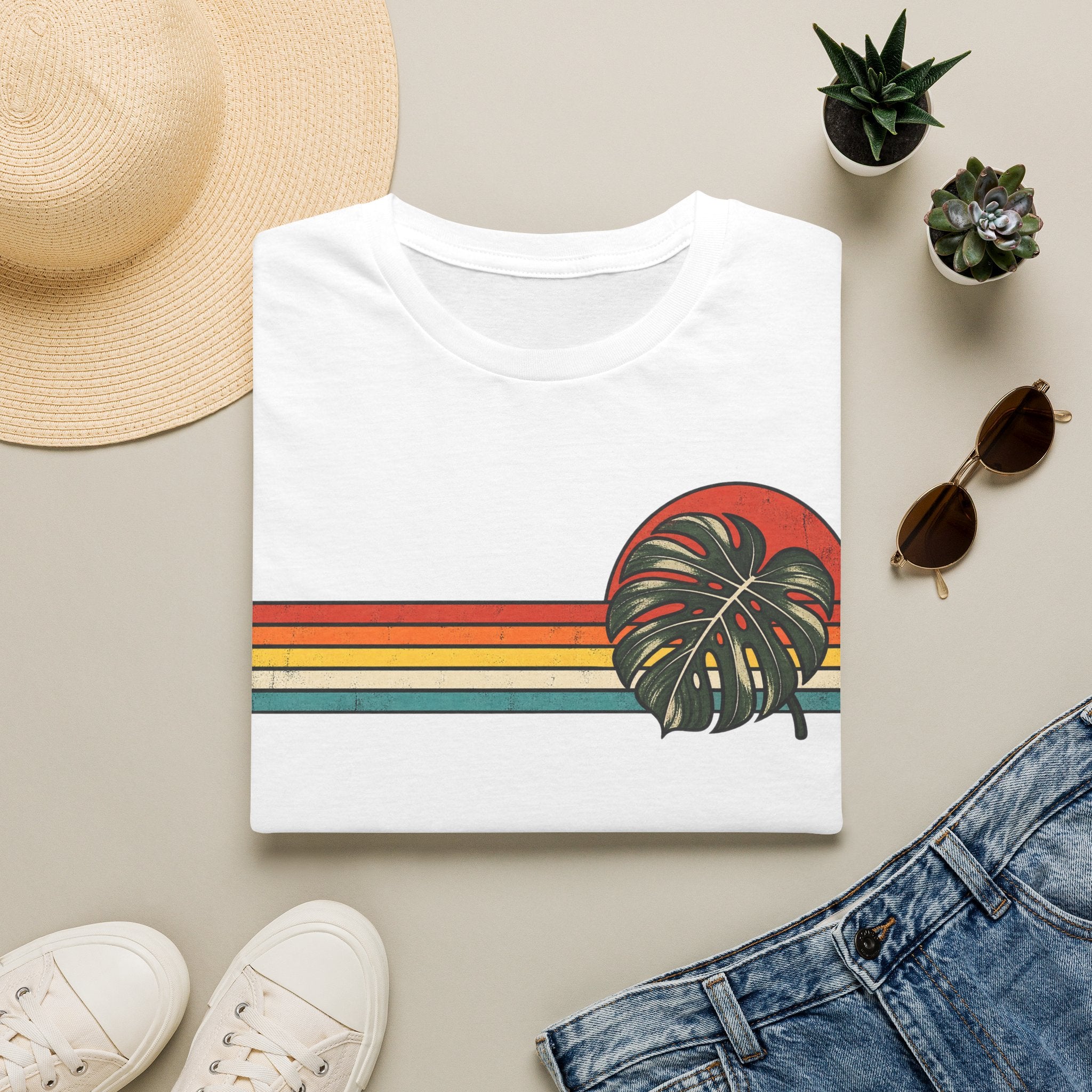 Retro Monstera Leaf T-shirt
