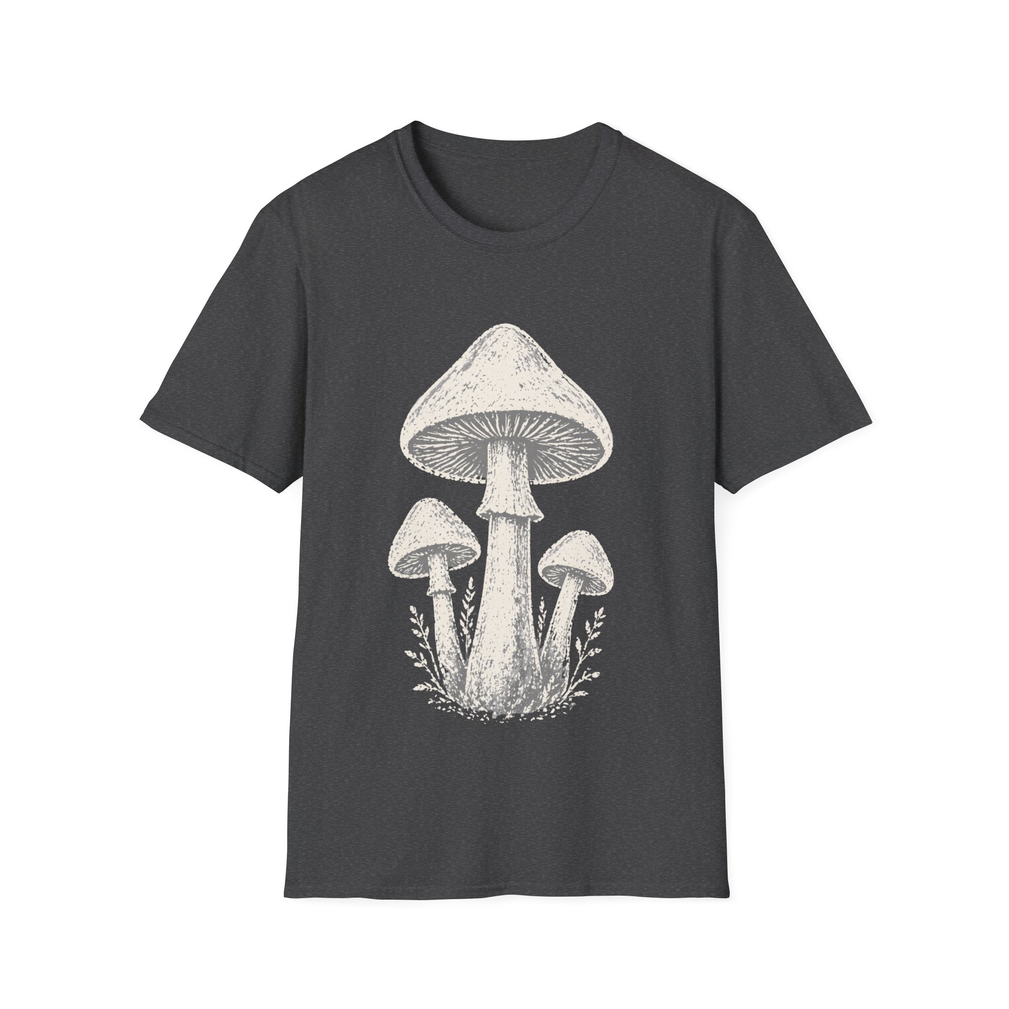 Minimal Linocut Mushroom T-shirt