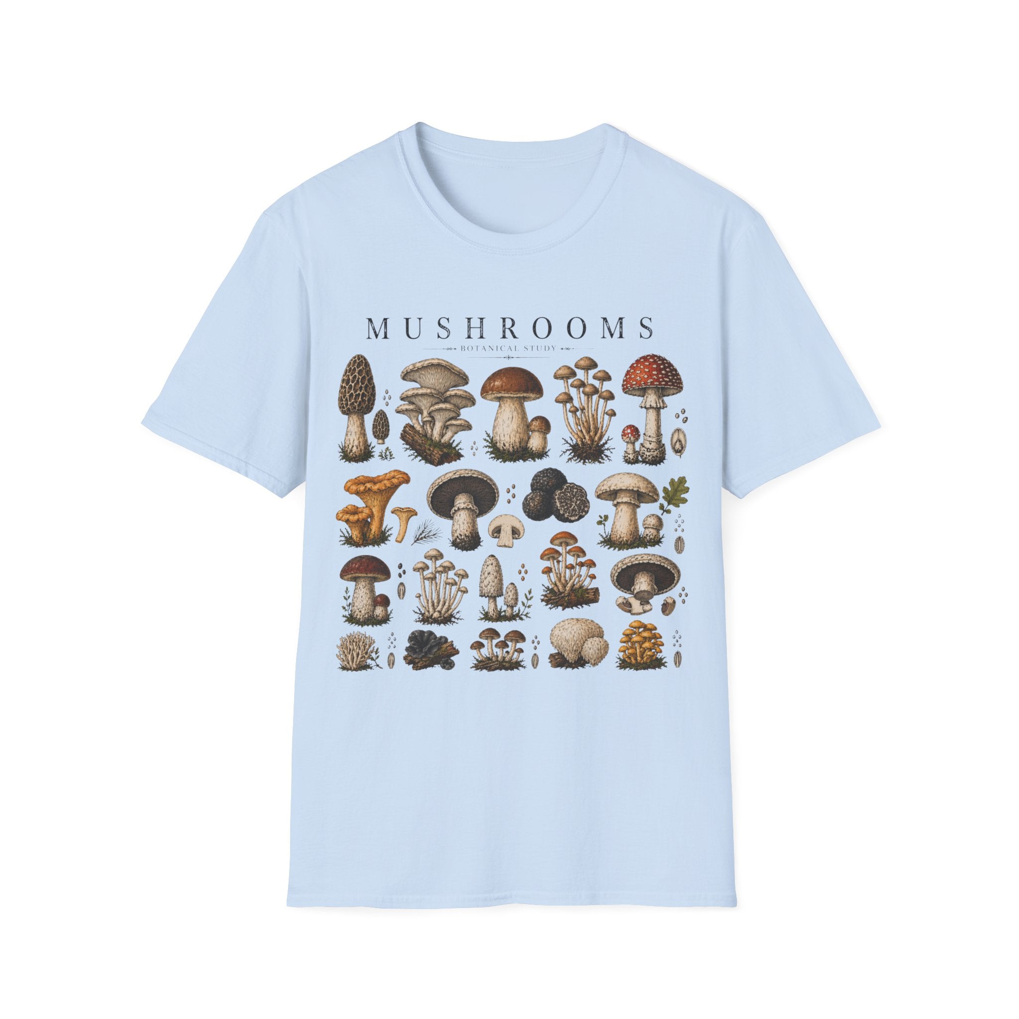 Mushroom Botanical Illustration T-shirt