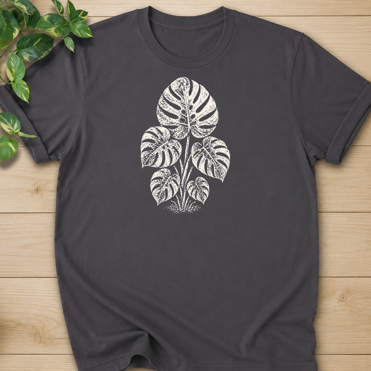 Linocut Monstera T-shirt