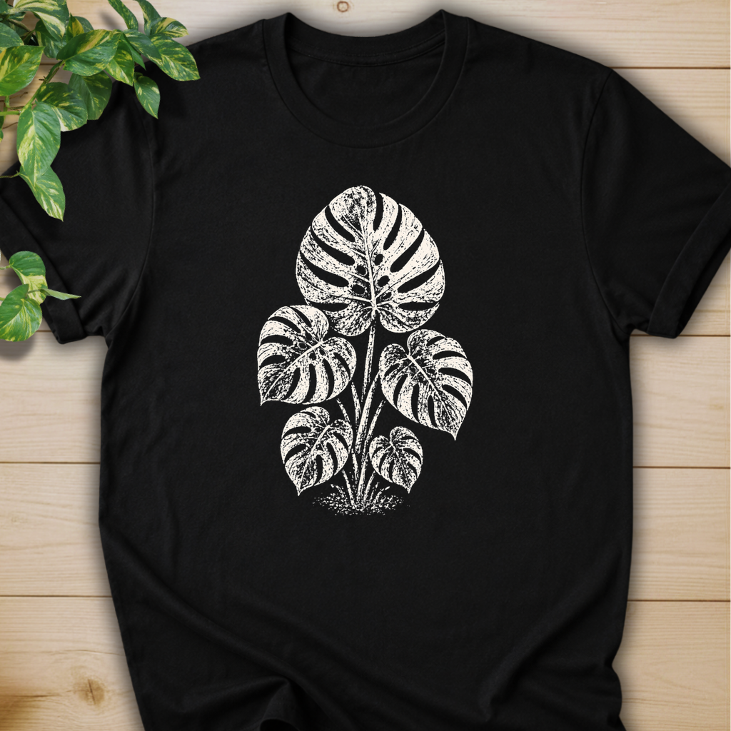 Linocut Monstera T-shirt