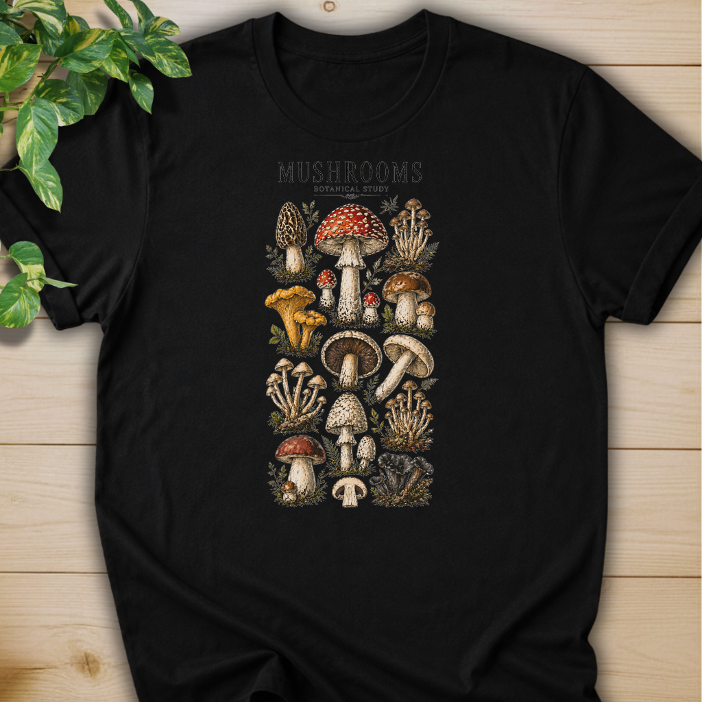 Mushroom Botanical Illustration #3 T-shirt
