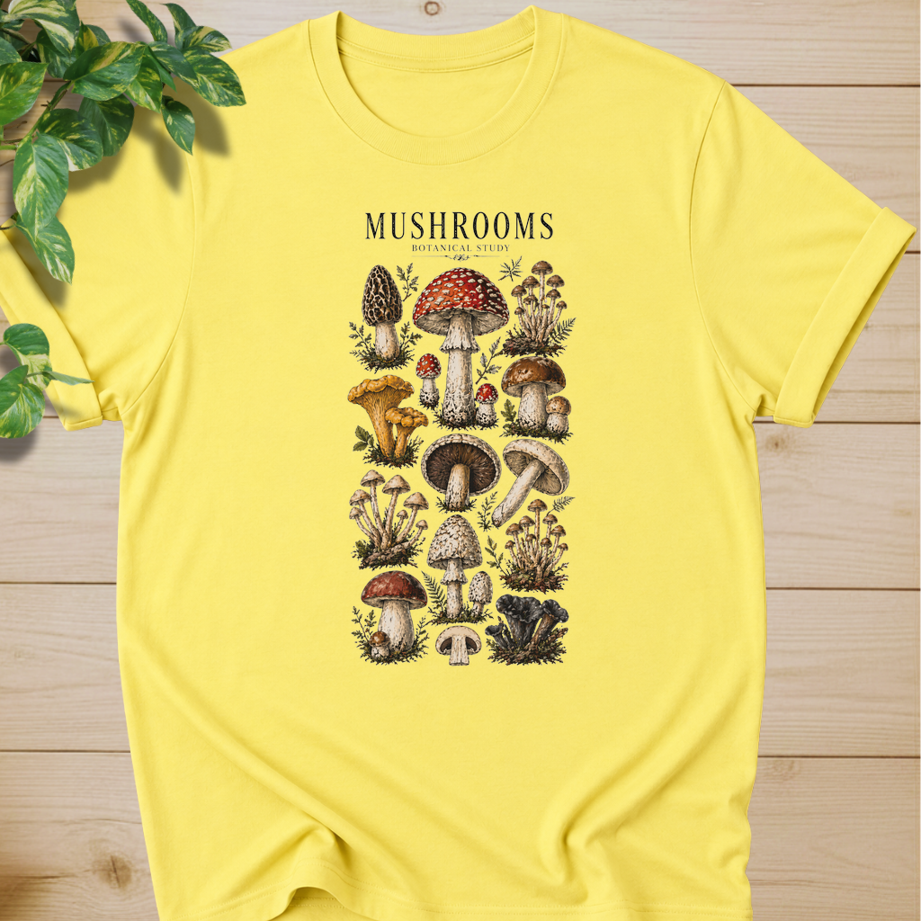 Mushroom Botanical Illustration #3 T-shirt
