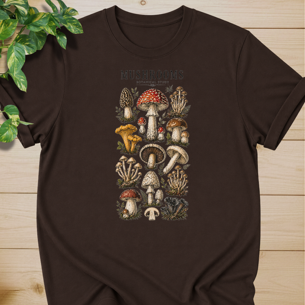 Mushroom Botanical Illustration #3 T-shirt