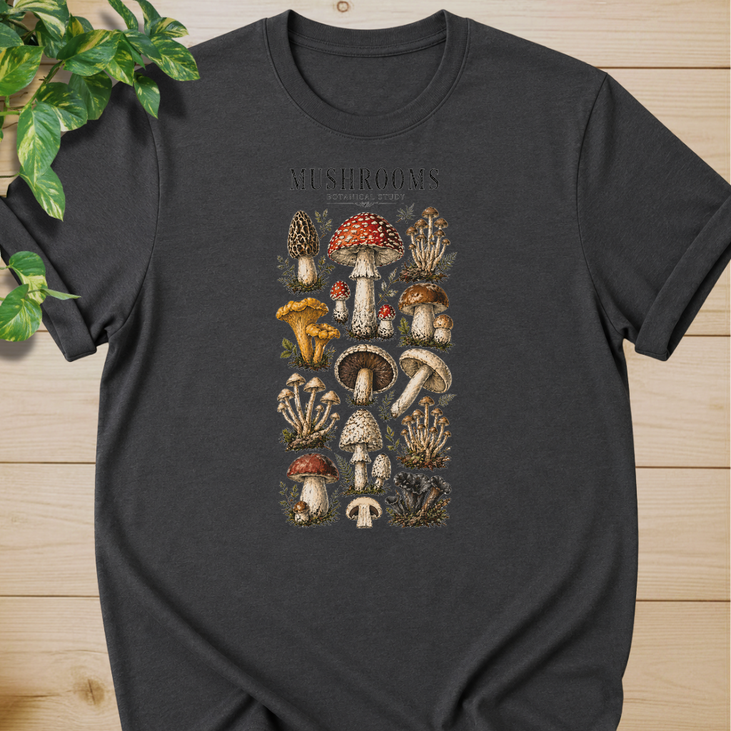 Mushroom Botanical Illustration #3 T-shirt
