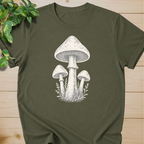 Minimal Linocut Mushroom T-shirt