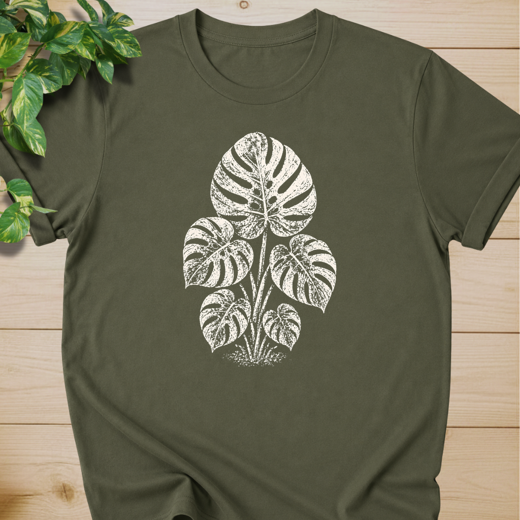 Linocut Monstera T-shirt