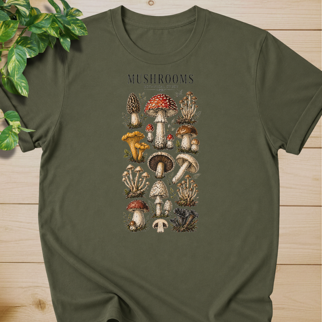 Mushroom Botanical Illustration #3 T-shirt