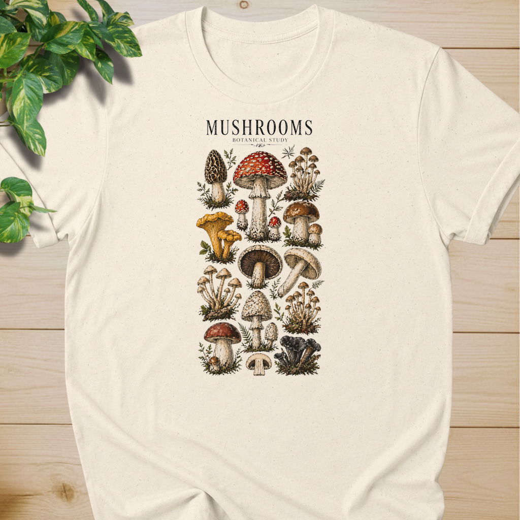 Mushroom Botanical Illustration #3 T-shirt