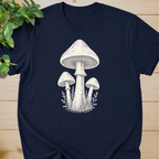 Minimal Linocut Mushroom T-shirt