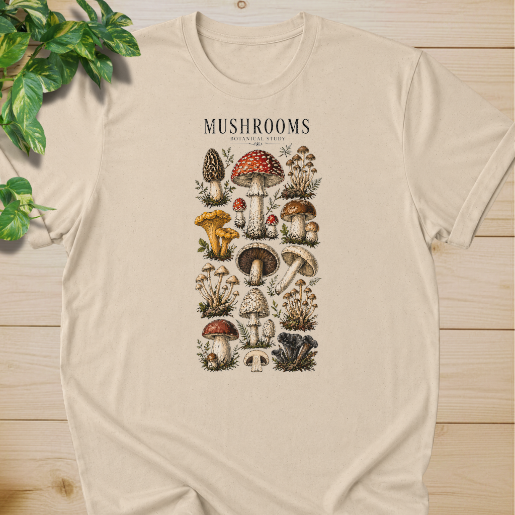 Mushroom Botanical Illustration #3 T-shirt