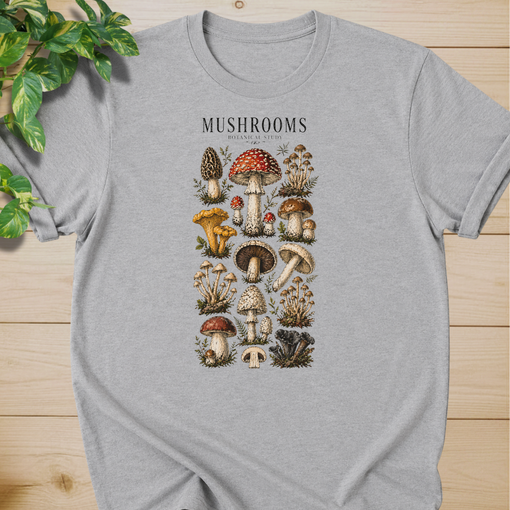 Mushroom Botanical Illustration #3 T-shirt