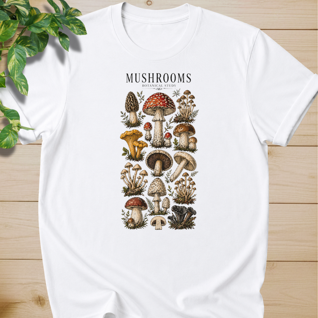 Mushroom Botanical Illustration #3 T-shirt